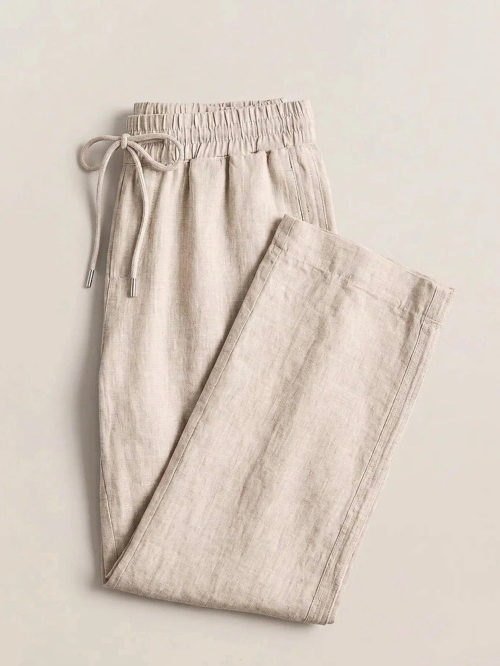 Quince 100% European Linen Wide Leg Pants Beige L Long
